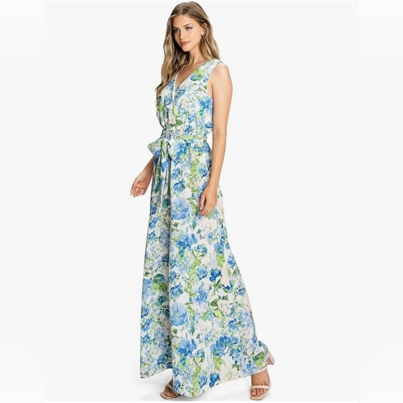 Lovecolette Pants - Love Colette Garden Party floral wide-leg jumpsuit Size S